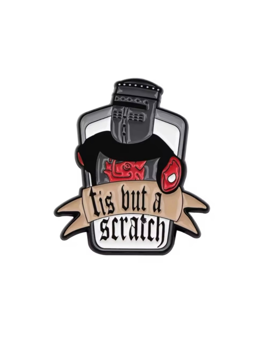 Monty Python and The Holy Grail Black Knight Enamel Pin - Black and Red